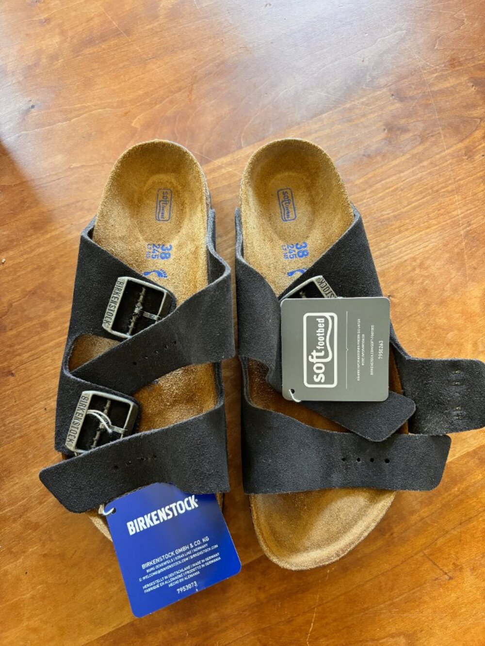 Birkenstock Arizona Soft footbed Velvet Gray Size 38N - Picture 5 of 6
